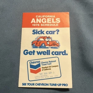 POCKET SCHEDULE MLB 1976 CALIFORNIA ANGELS CHEVRON KMPC RADIO 710 - Picture 1 of 8
