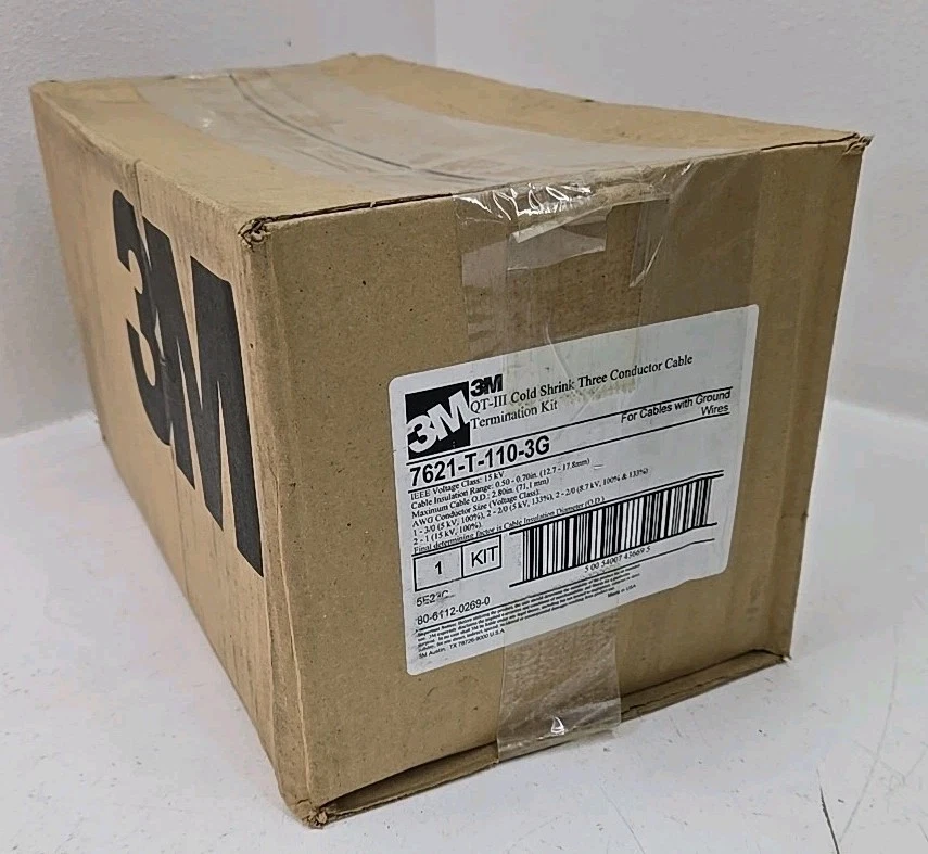 Kit de terminación de tres conductores 3M (7621-T-110-3G) QT-III en frío clase 15kV Foto 1 de 4