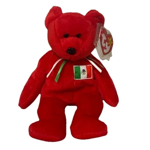 Ty Beanie Baby Bär rot 1999 Mexiko Plüschtier Sammlerstück Neu im Karton - Bild 1 von 9