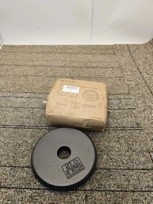 1 PAR Yes4All Standard 1" placa de peso de ferro fundido 5 libras polegadas centro preto - Imagem 1 de 4