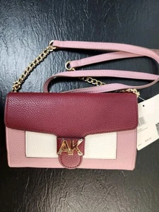 Nuevo Bolso Bandolera ANNE KLIEN Negro y Rosa/Púrpura - CORREA DE CADENA - GUIJARROS - Imagen 1 de 2