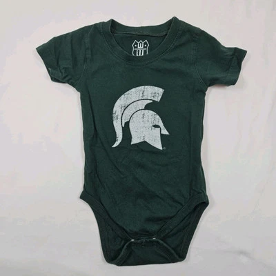Body de una pieza verde para bebé Michigan State Spartans talla 18 meses algodón orgánico  Foto 1 de 4