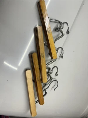 Vintage Lot Of SETWELL Wood Wooden Clamp 10” Hangers for Dress Pants Skirt - Image 1 of 2