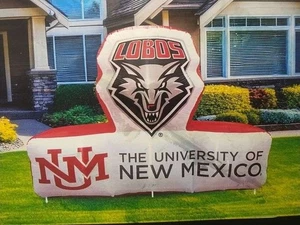 7' x 10' übergroßes aufblasbares UNM Lobos New Mexico Hofschild von Logobrands NEU - Bild 1 von 5