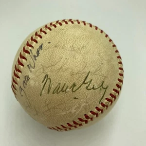 Warren Giles Earle Combs Frankie Frisch Hall Of Fame Multi Signed Baseball - Picture 1 of 8