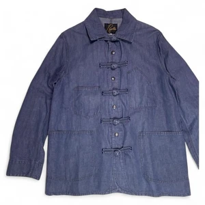 Needles China Jacket Coverall Indigo Cotton Linen Size M Rare Menswear F/S - Picture 1 of 10