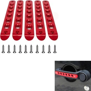 Cubierta de inserciones de manija de agarre de puerta delantera para Jeep Wrangler JK JKU 2007-2018 roja 5 piezas - Imagen 1 de 10
