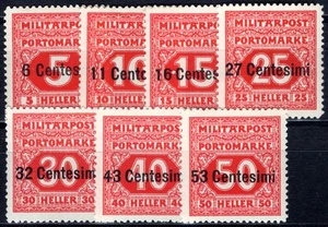 AUSTRIA FIELDPOST ITALY POSTAGE DUE 1918 1-7 ** MNH SET (I3338 - Picture 1 of 2