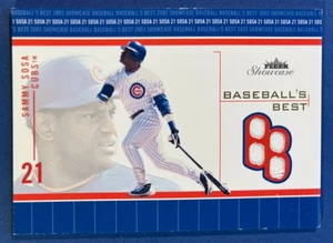 Fleer Showcase 2003 "Baseball's Best" Sammy Sosa reliquia #BB-SS - Imagen 1 de 2