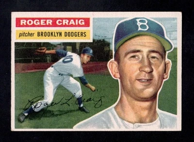 1956 Topps Baseball Card #63 Roger Craig RC WB Brooklyn Dodgers EX *jr - Imagem 1 de 2