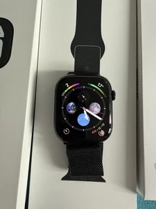 Apple Watch Series 10 46mm Diamantschwarz GPS + Cellular, M/L Sportsband, OVP! - Bild 1 von 4