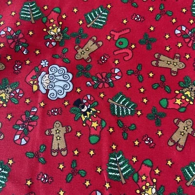 Tren's Little Bit of Christmas Tela Alegría Santa Medias Bastones de Caramelo Árboles 2 yardas Foto 1 de 4