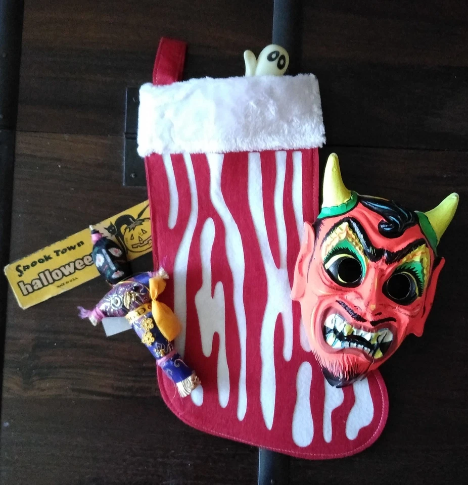 Creepy Slaughterhouse Decoration, Halloween Gift, FELT MEAT STOCKING, Freaky - Image 1 of 3