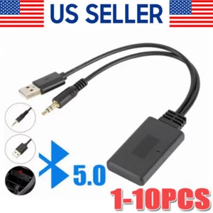 2 in 1USB Bluetooth 5.0 Trasmettitore Ricevitore Adattatore Wireless per PC Auto Kit Lotto - Foto 1 di 13
