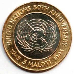 Lesotho 5 maloti 1995 50 years in UN (#2772) - Picture 1 of 2