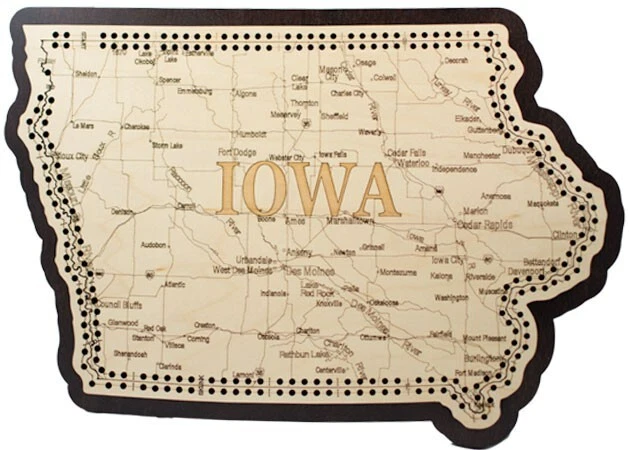Iowa Cribbage Board  Road Map  Hawkeyes Home - Image 1 of 1