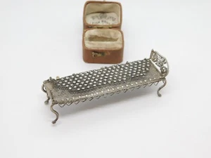19th Century Chinese Sterling Silver Miniature Filigree Bench Antique c1880 AF - Picture 1 of 5