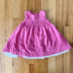 Vestito bambina Carters taglia 6 mesi senza maniche occhielli floreali cotone rosa - Foto 1 di 6