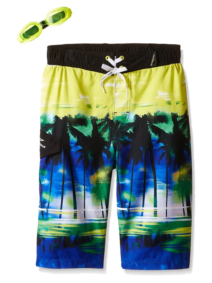 Pantalones cortos de baño tropicales pequeños y grandes para niños pequeños-4 Foto 1 de 1