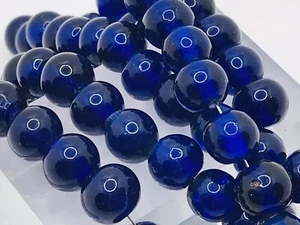Cobalt Blue Lampwork Glass Beads Round 8mm Qty:20 - Picture 1 of 3