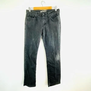 Levis Sz 14. 32 Black Denim Demi Curve Mid Rise Straight Leg Jeans Designer - Picture 1 of 11