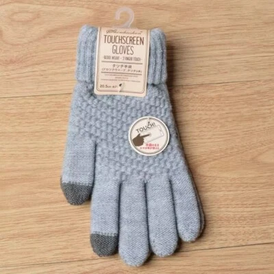 Guantes grises de cachemir para mujer de punto otoño e invierno con pantalla táctil guantes de esquí  Foto 1 de 4