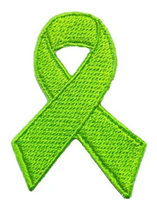 Childhood Depression Missing Children Light Green Awareness Ribbon Iron On Patch - Picture 1 of 4