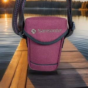 Samsonite Small Camera Case With Shoulder Strap Burgundy - Picture 1 of 10
