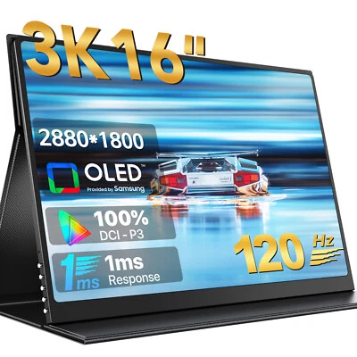 UPERFECT 16” Portable Monitor OLED 120Hz Gaming Monitor 2880x1800 100% DCI-P3 - Image 1 of 4