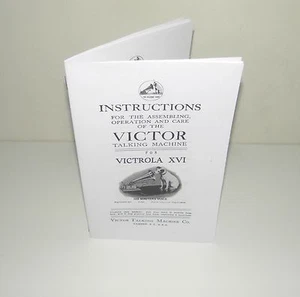 Reproducción manual de instrucciones fonógrafo gramófono Victor Victrola XVI o 16 - Imagen 1 de 12