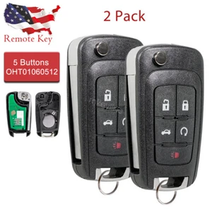 2 for 2013 2014 2015 2016 Chevrolet Malibu Flip Remote Control Key Fob 5 Button - Picture 1 of 7