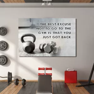 Gym K Kunstwerk Training Workout Motivation Zitat Körper Fitness Wandposter Leinwand - Bild 1 von 6