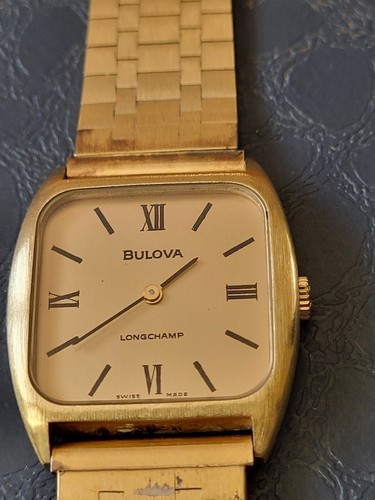 Uomo 1979 Bulova Longchamp 17 Gioielli N 9 movimento n. 2512 1 in buone condizioni