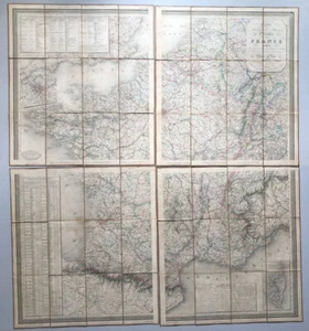 Dufour — Carte de France en 4 parties entoilées - emboîtage — Simonneau — 1840. - Foto 1 di 18