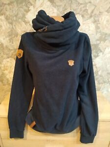 Naketano women's  hoodie hooded size M blue color hooded fleece