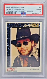 Hank Williams Jr 1992 Sterling CMA Country Gold Autógrafo Serie #2 PSA 9 Como Nuevo - Imagen 1 de 2