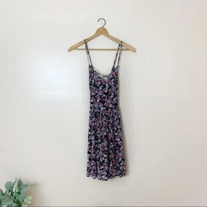 American Eagle Damen Gr: S schwarz pink & blau Blumendruck ärmelloses Kleid - Bild 1 von 7