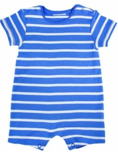 Ex Store Baby Boys Nautical Blue Stripe Romper All in One Age 0 3 6 12 18 Months - Picture 1 of 1