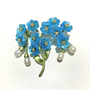 New Forget Me Not Petals Brooch Forget-me-not Pin Girl - Picture 1 of 6