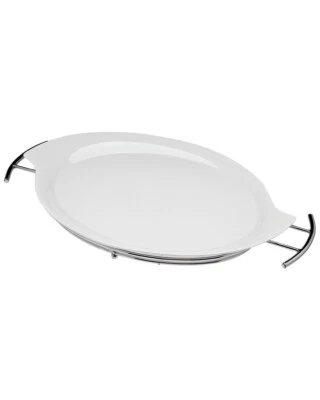 Natura by Godinger Silver Art Co 16" x 11" Serving Platter w Tray 6387 White NIB - Image 1 of 4