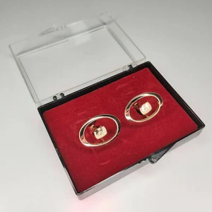 Vintage Allstate Insurance Logo Gold Tone Cufflinks Agent / Employee Incentive - Picture 1 of 6