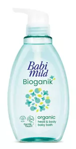 Babi Mild babies Shampoo and Shower Cream Ultra Mild Bioganik Green 380 ml - Picture 1 of 2