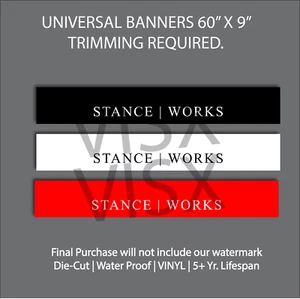 Stance Works sun strip Windshield BANNER Vinyl Decal Car Sticker jdm race slam - Picture 1 of 1