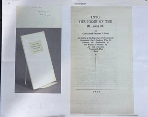 Richard E Byrd / Antarctic Exploration Into the Home of the Blizzard 1st 1928 - - Picture 1 of 22