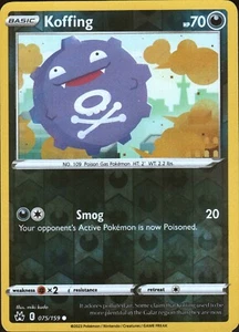 Reverse Holo Koffing 075/159 Common Crown Zenith Pokemon TCG - Picture 1 of 1