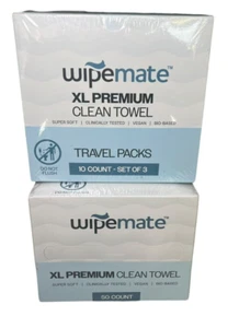 2 Wipemate Ultra Soft XL Premium Clean Face Towel, 80 Ct. Vegan, Bio- Based - Picture 1 of 5