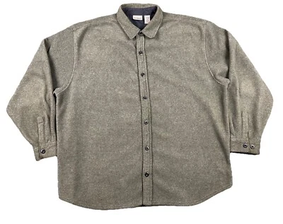 LL Bean Long Sleeve Button Up Fleece Shirt Mens XL Olive Hong Kong Rare OKC26 - Image 1 of 4