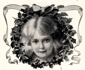1902 Anzeige Vintage hübsches Mädchen im Kranz Delineator Zeitschrift Santa Jugend Begleiter - Bild 1 von 4