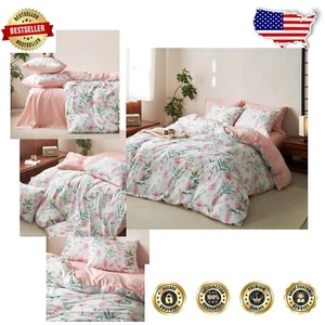 Vibrant Floral King Comforter Set, Microfiber 3-Piece Bedding for Women & Teens - Picture 1 of 8