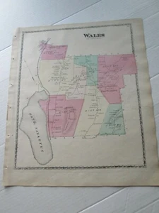 (1) 1873 ANDROSCOGGIN COUNTY ATLAS MAP, "WALES", SANFORD & EVERTS - Picture 1 of 2